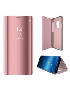 Samsung Galaxy A20e, oldalra nyíló, ablakos tok, rózsaarany